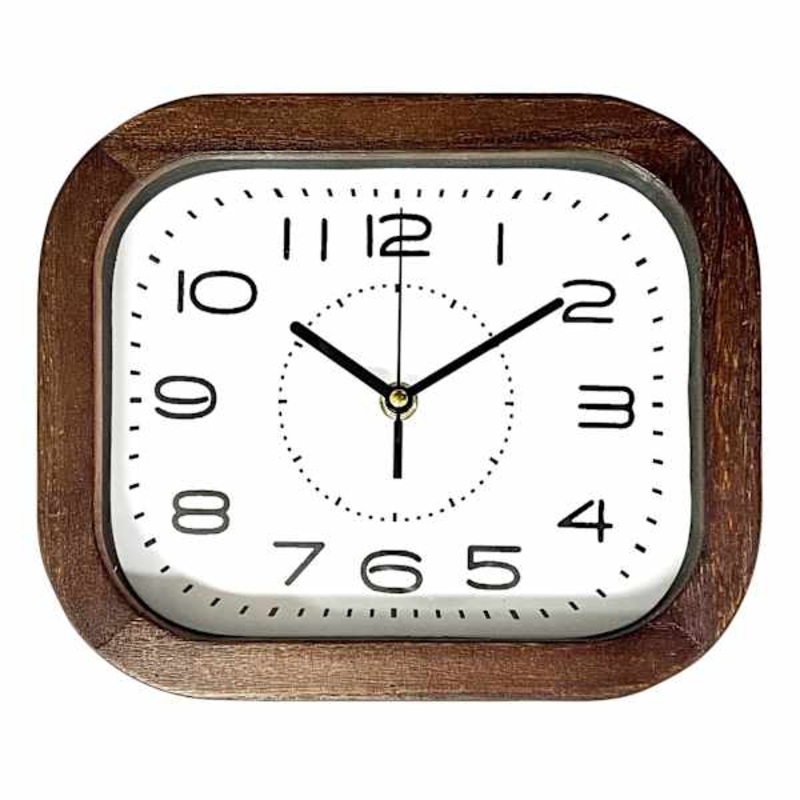 Brown Wooden Round Clock, 8″