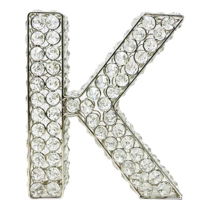 Clear Crystal Monogram Letter, K