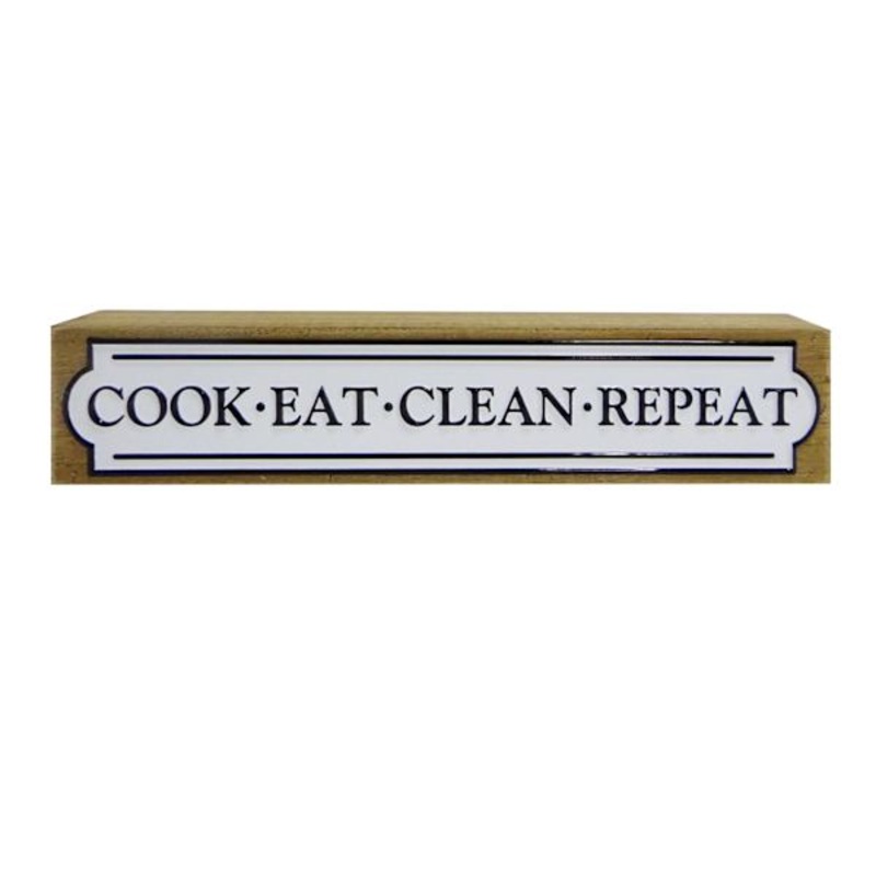 Cook Eat Clean Repeat Sign, 12×2