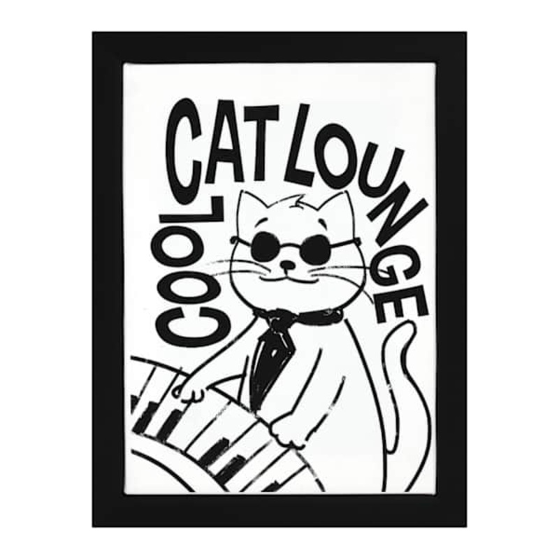 Cool Cat Lounge Framed Canvas, 6×8