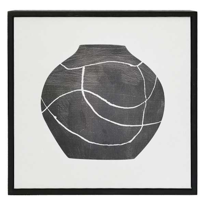 Crosby St. Black Canvas Vase Art, 8″
