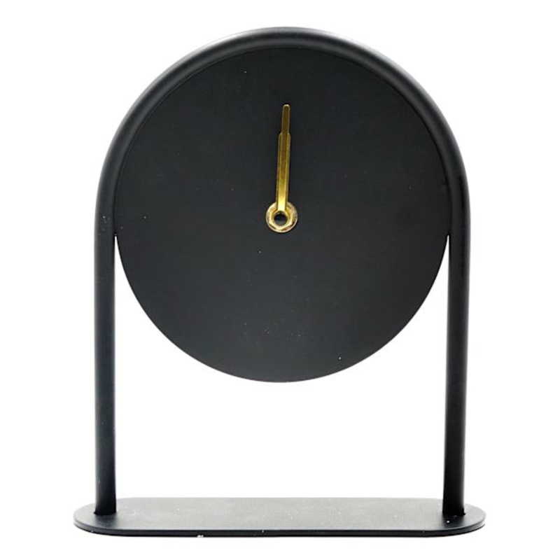 Crosby St. Black Metal Round Desk Clock, 8.8″