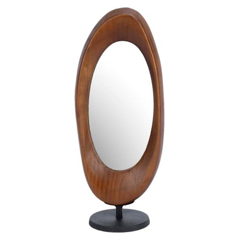 Crosby St. Wood & Metal Table Mirror, 14″