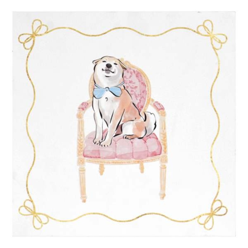 Cute Shiba on Chair Table Art, 8″