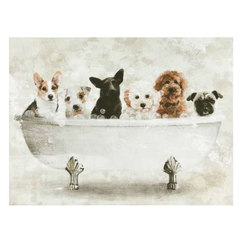 Dog Wash Bathtub Table Art, 8×6
