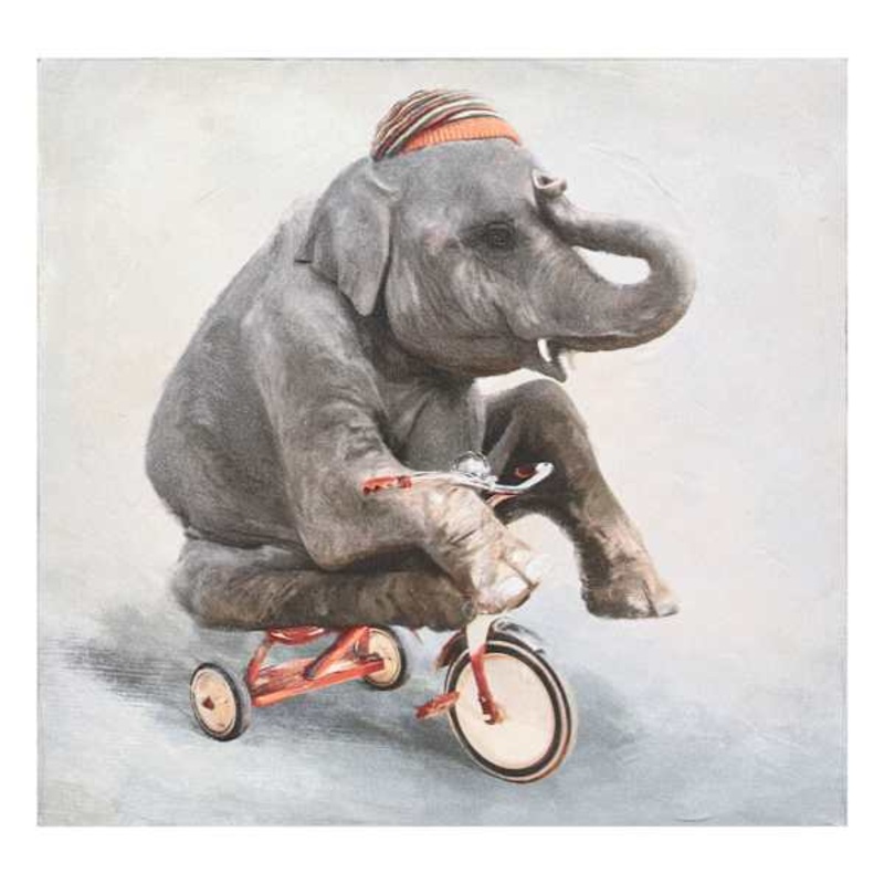 Elephant on Tricycle Art, 8″