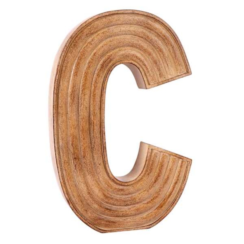 12″ Brown Monogram Letter, C