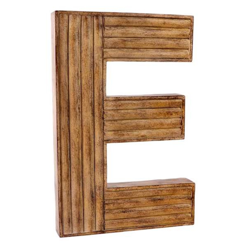 12″ Brown Monogram Letter, E