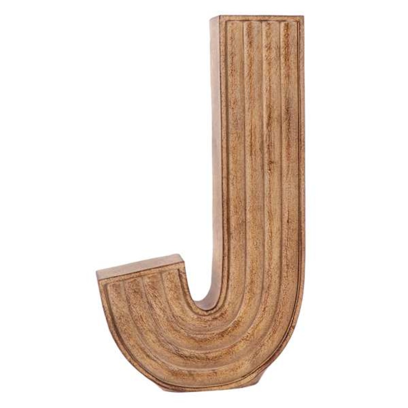 12″ Brown Monogram Letter, J