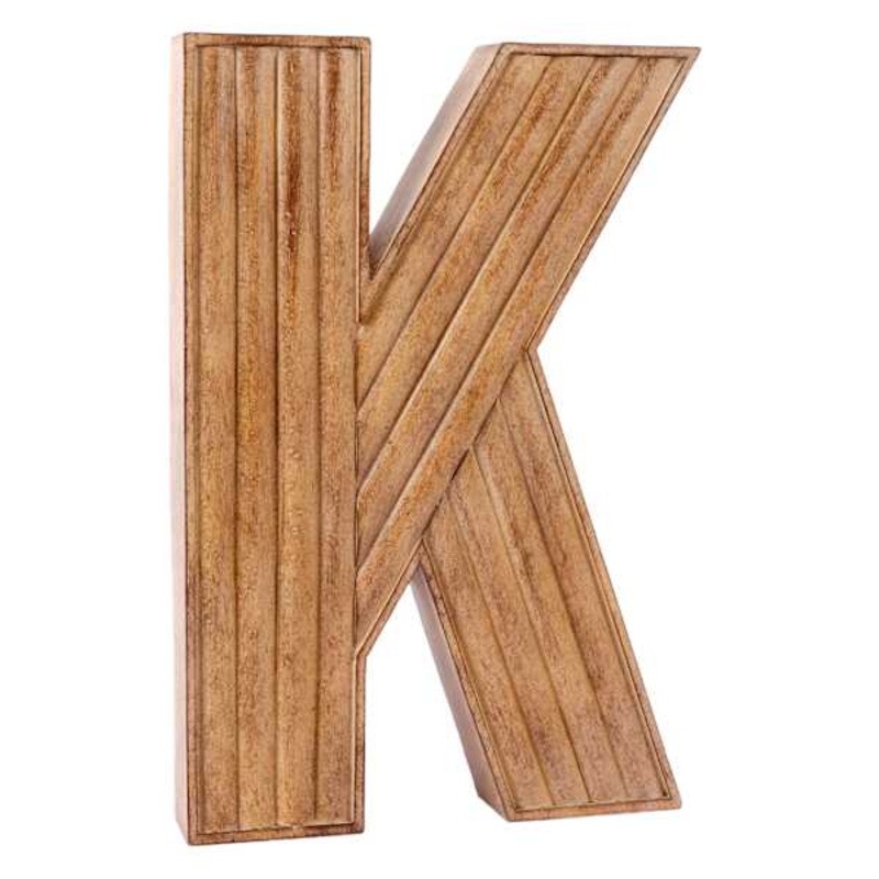 12″ Brown Monogram Letter, K
