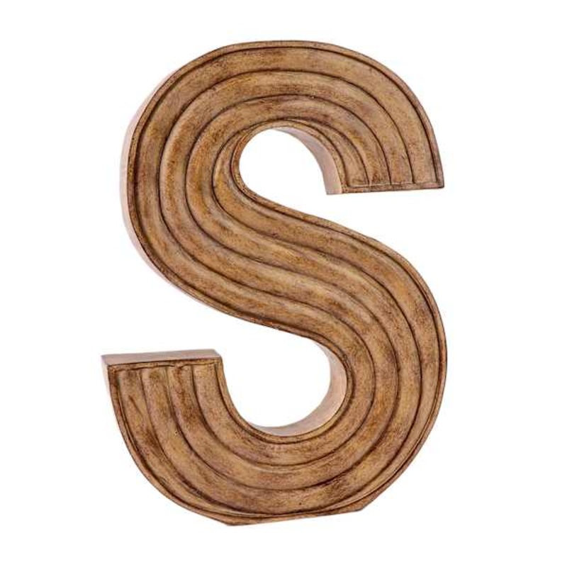 12″ Brown Monogram Letter, S