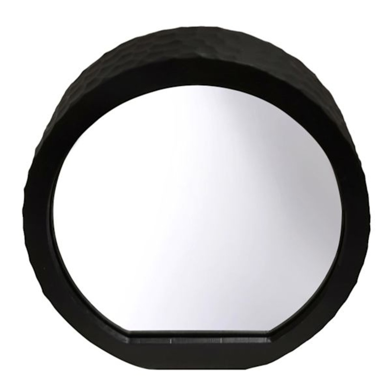 Black Carved Mirror, 9″