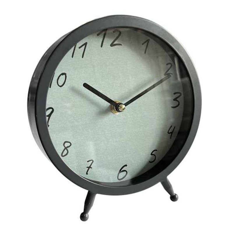 Black Round Clock, 8″