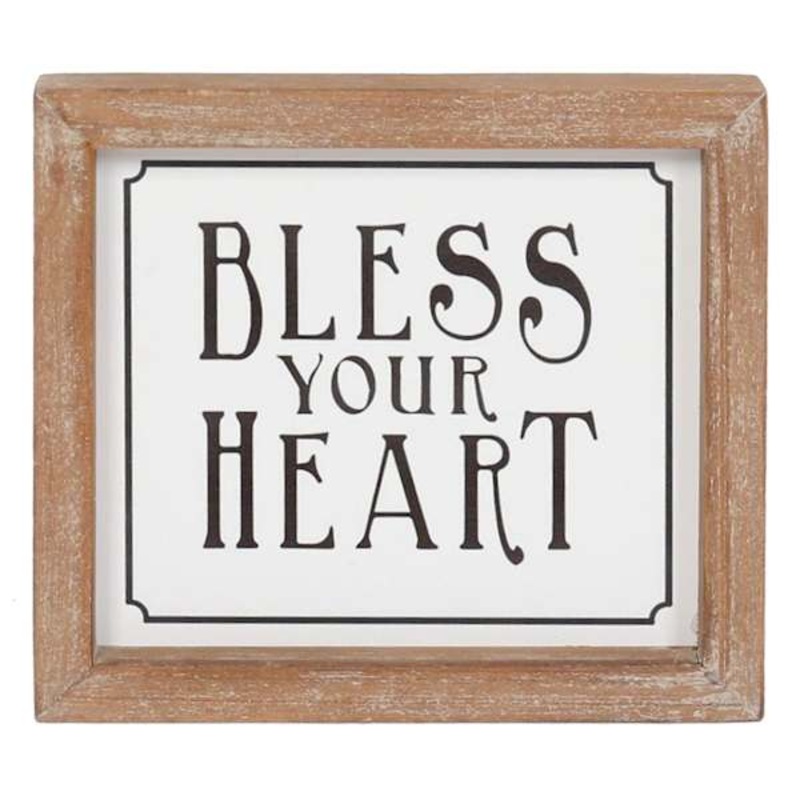 Bless Your Heart Wooden Wall Decor, 7×6