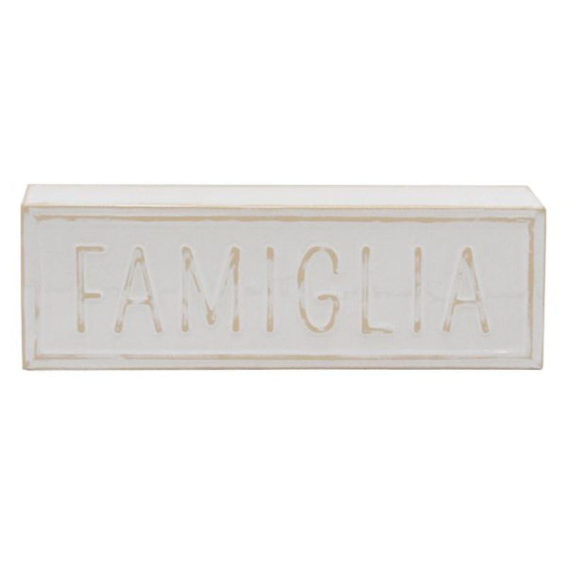 Famiglia Metal Block Sign, 12×4