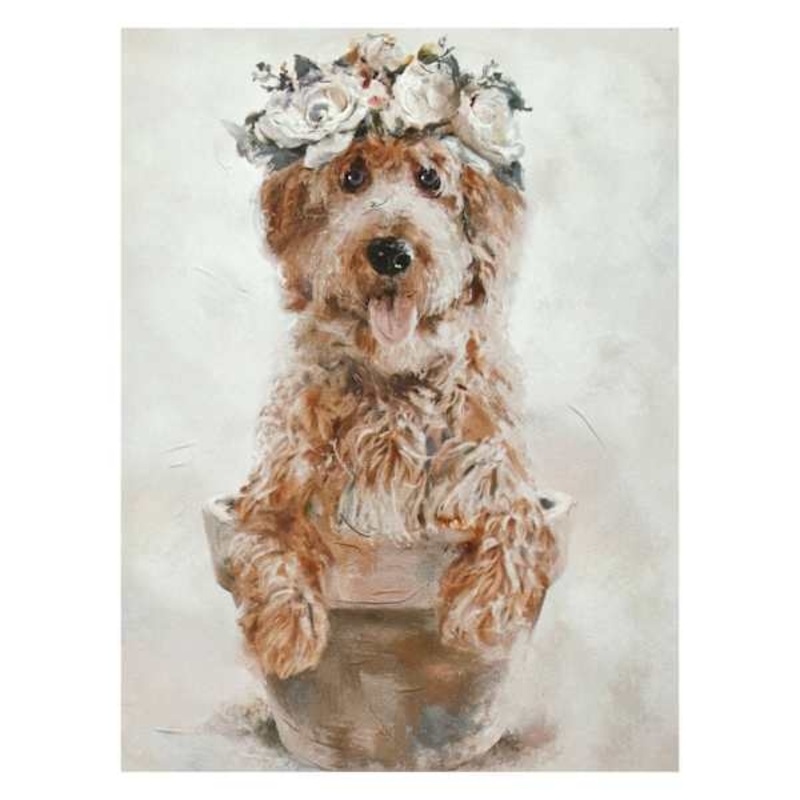 Flower Crown Dog Art, 6×8
