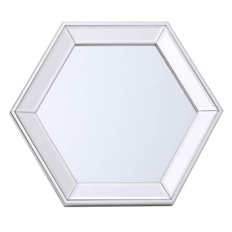 Framed Hexagon Shape Tabletop Mirror, 8×9