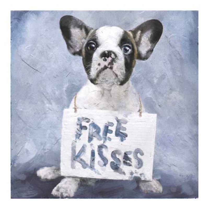Free Kisses Frenchie Art, 8″