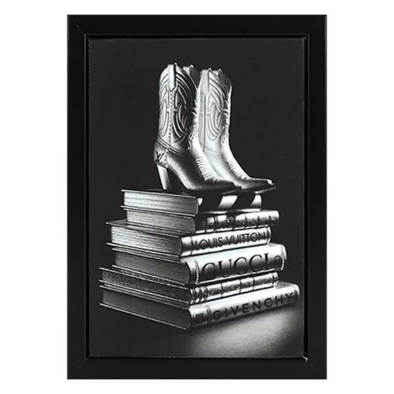 Glam Cowgirl Framed Canvas Wall Art, 6×8