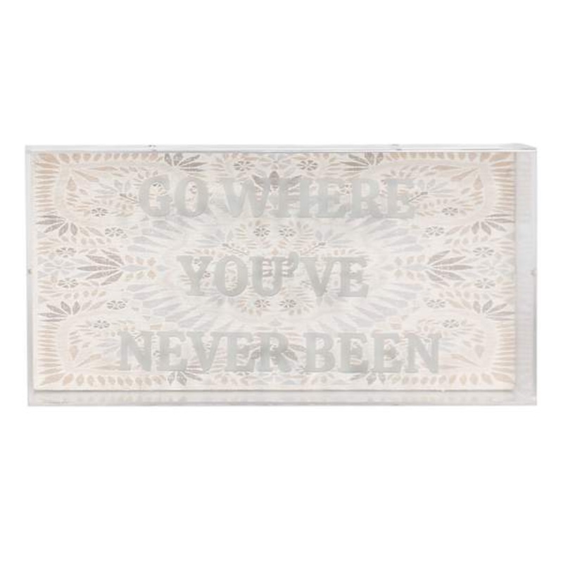 Go Where You’ve Never Been Wooden Block Sign, 12×6