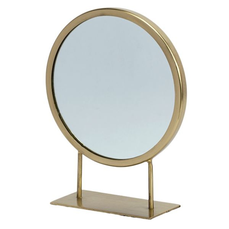 Gold Makeup Mirror on Stand, 9.7″
