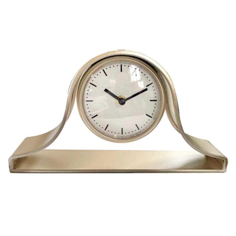 Gold Metal Table Clock, 11×6