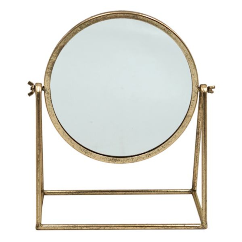 Gold Metal Table Mirror