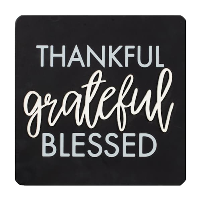 Grateful Blessed Block Art, 8×8
