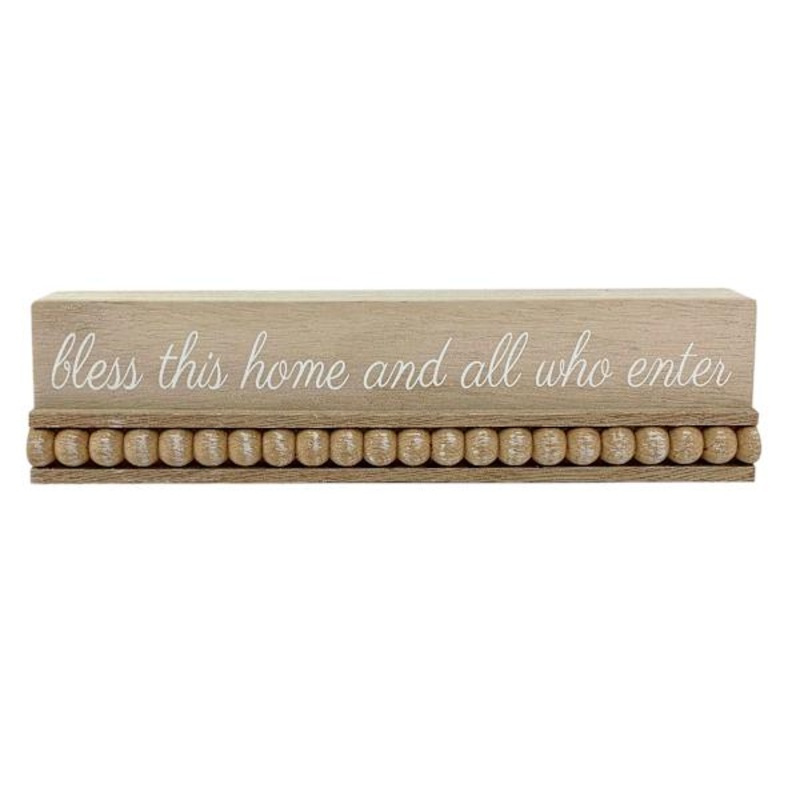 Habitat for Humanity Bless This Home Beaded Wood Sign, 8×2