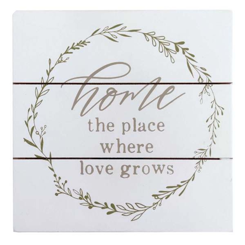 Habitat For Humanity Wooden Home Love Grows Sign, 8×8