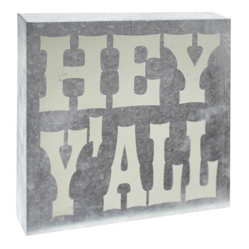 Hey Y’all Block Sign, 10″