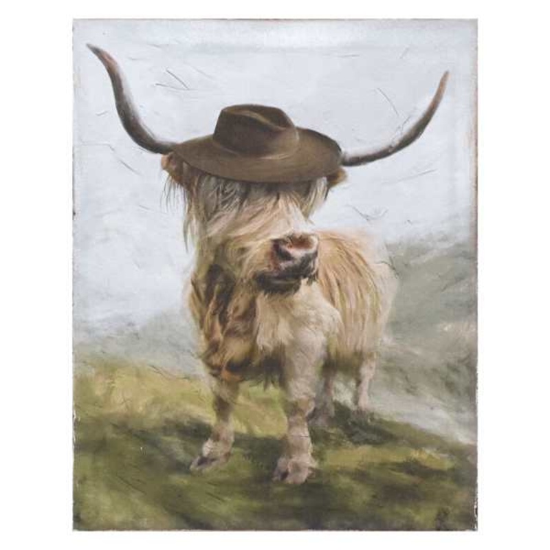 Highland Hipster Cow Art, 6×8