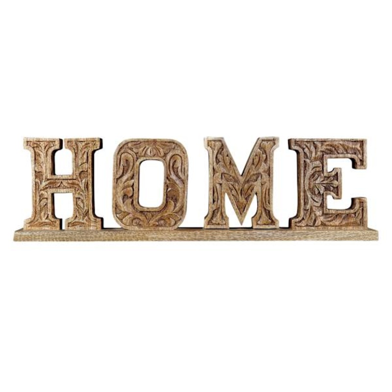 Home Carved Wood Table Sign, 23×7
