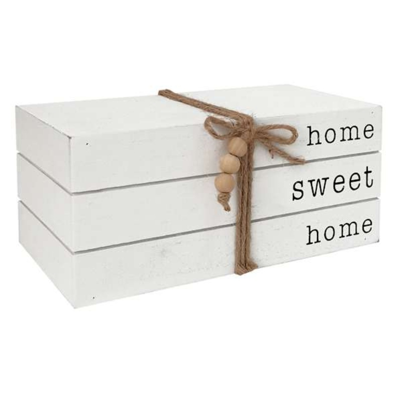 Home Sweet Home White Wood Sign, 7×3