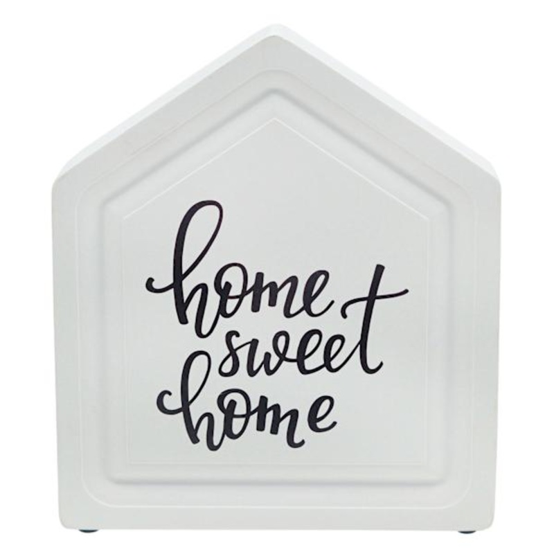 Home Sweet Home White Wood Sign, 7×8