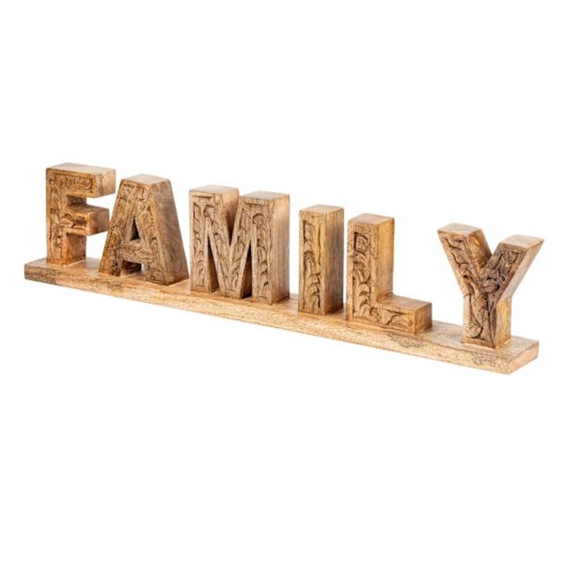 Honeybloom Wood Family Sign, 22.5×5