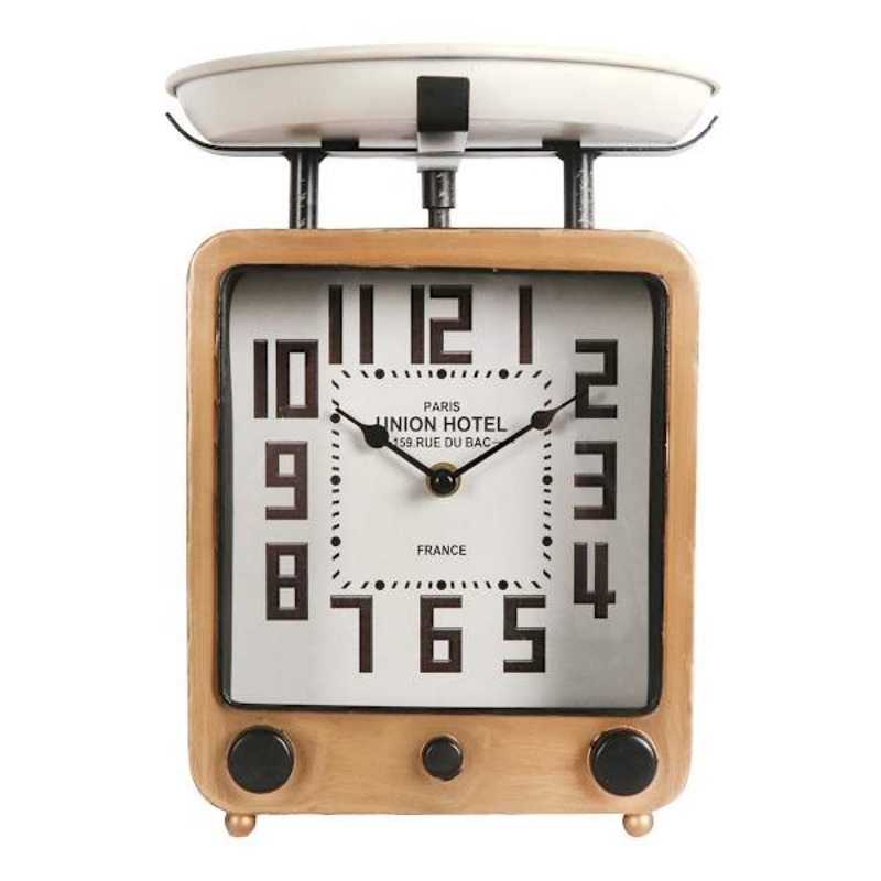 Honeybloom Yellow Scale Metal Clock, 11.5″