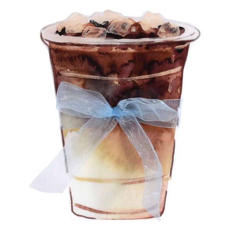 Iced Coffee Cutout Lacquer Plaque, 6×8