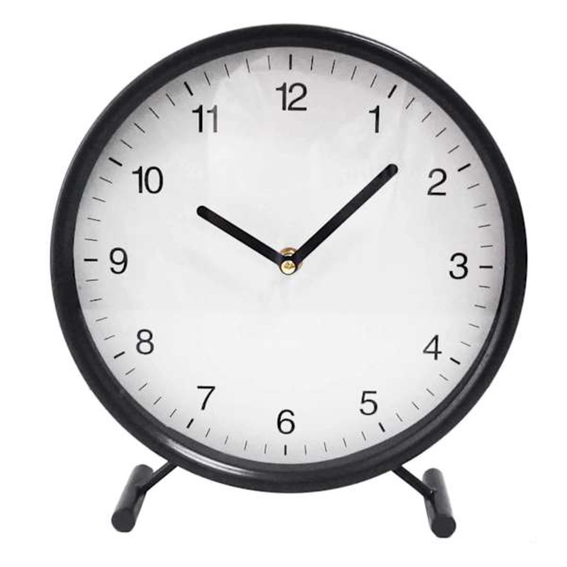 Round Metal Frame Table Clock, 10″