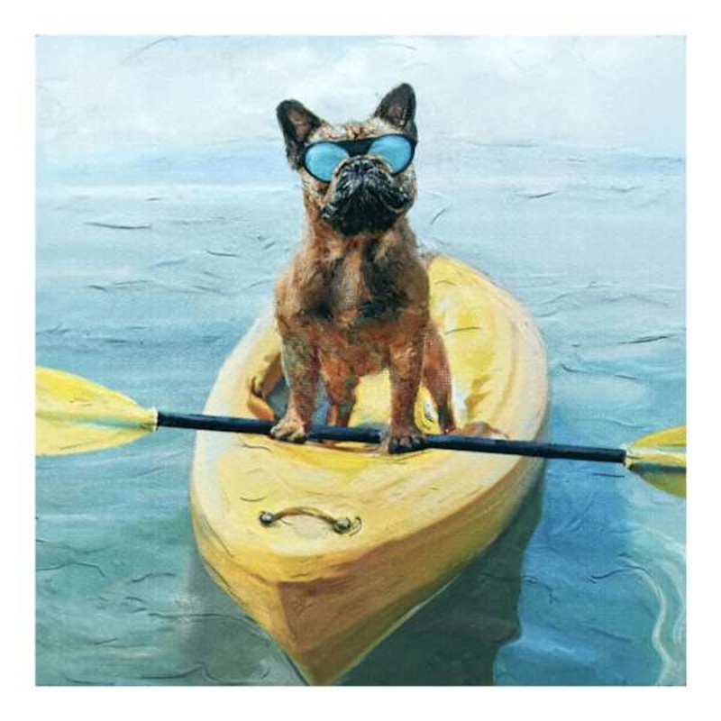 Kayaking Dog Art, 8″