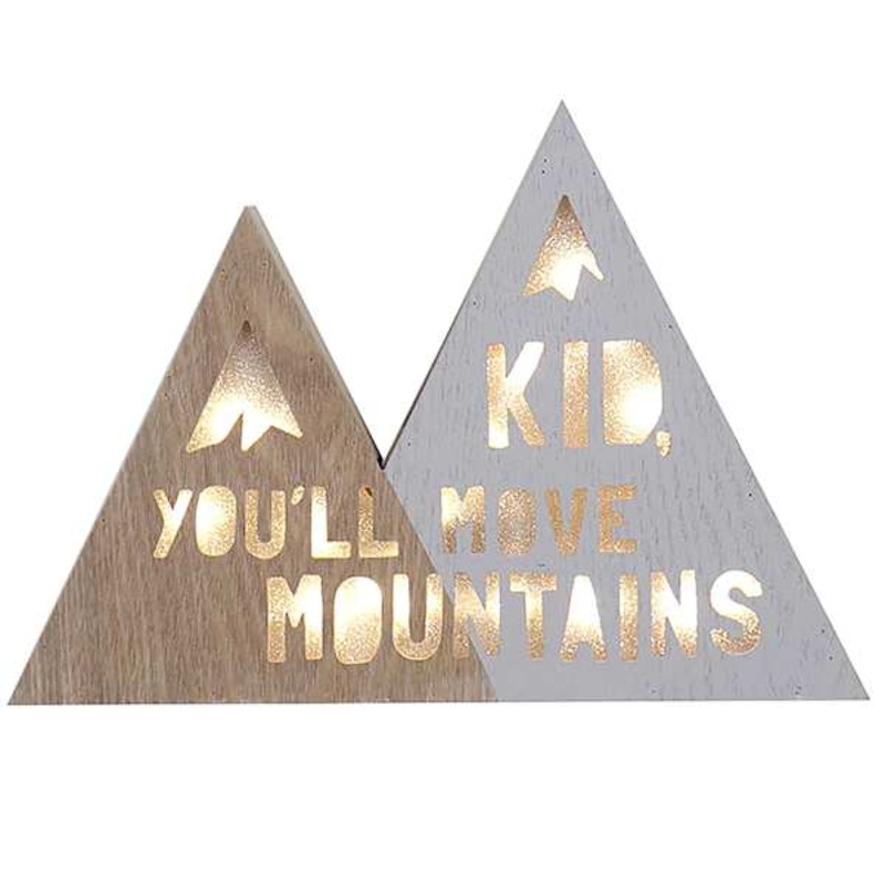 Kid, You’ll Move Mountains Wooden Wall Sign, 8×6
