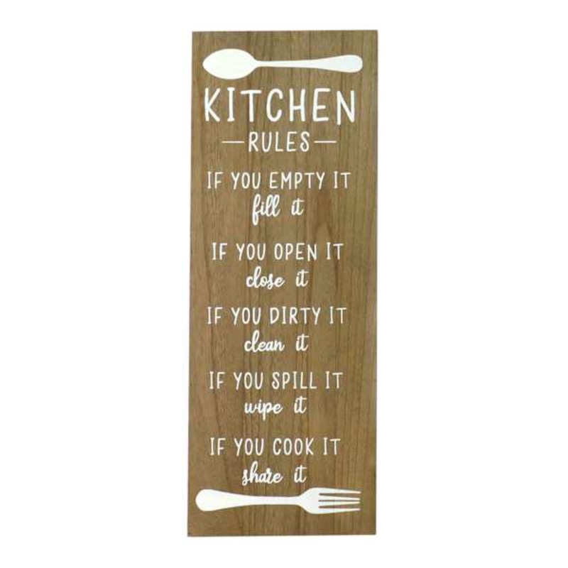 Kitchen Rules Wood Sign