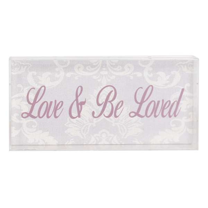 Love & Be Loved Wooden Block Sign, 12×6