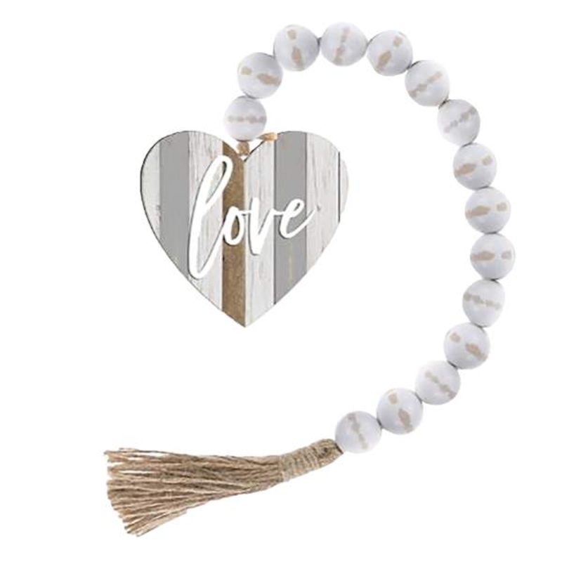 Love Beaded Wood Garland, 21.5″