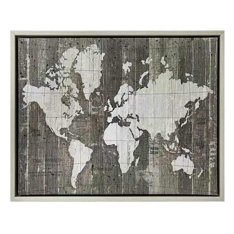Neutral Old World Map Table Sign, 8×10