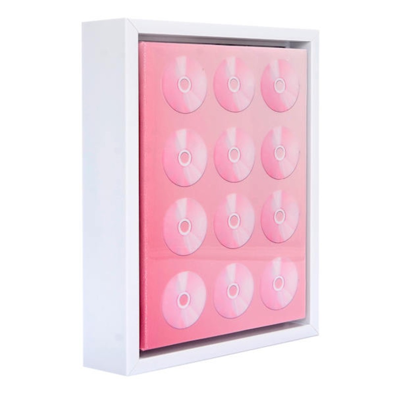 Pink CD’s Framed Canvas, 5×7