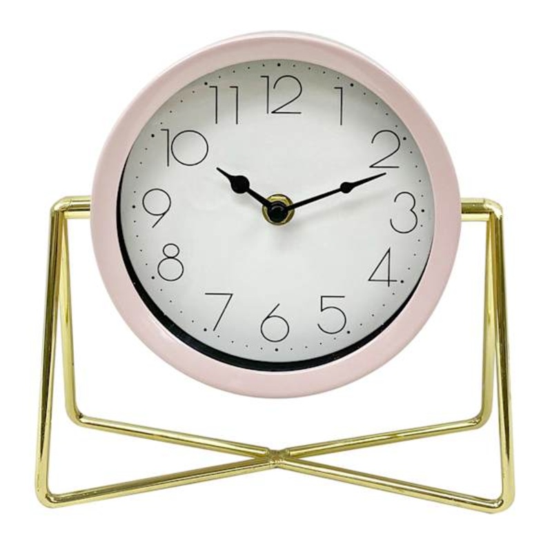 Pink Metal Round Clock, 8×7
