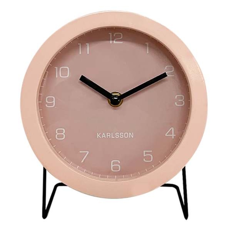 Pink Wooden Round Table Clock, 8″