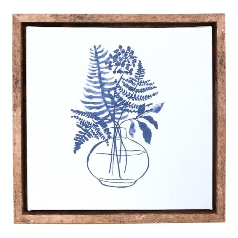 Plant in Vase Botanical Canvas Wall Art, 8×8