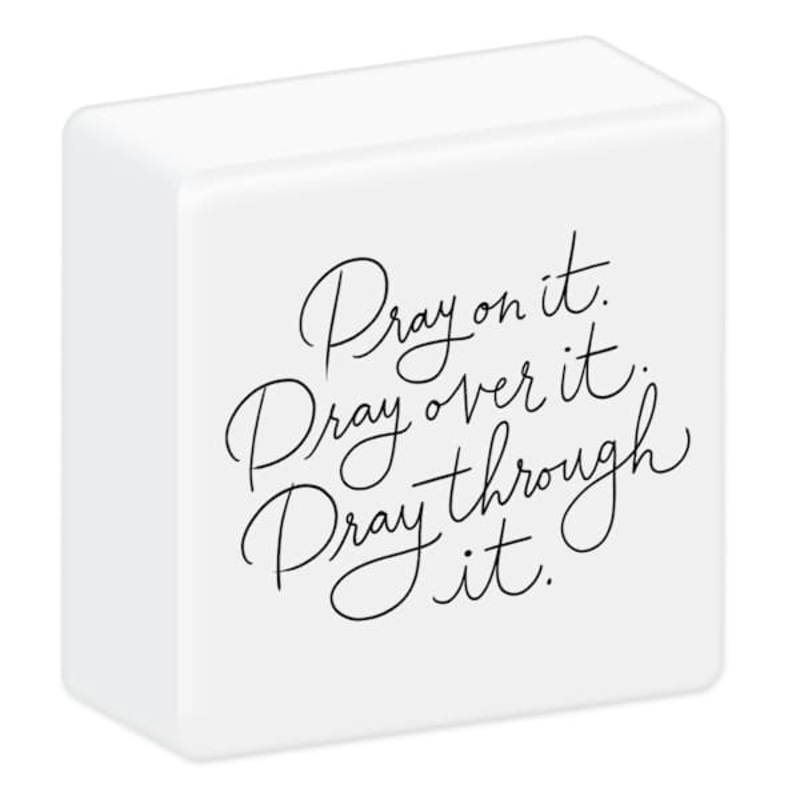 Pray On It Ceramic Block, 4×4
